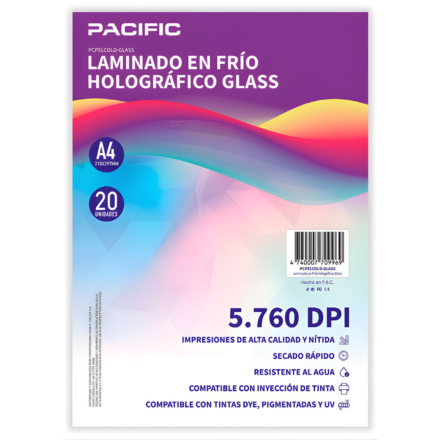 Laminado Frio Holografico 20 Unidades Glass A4 - Ps image number 0.0