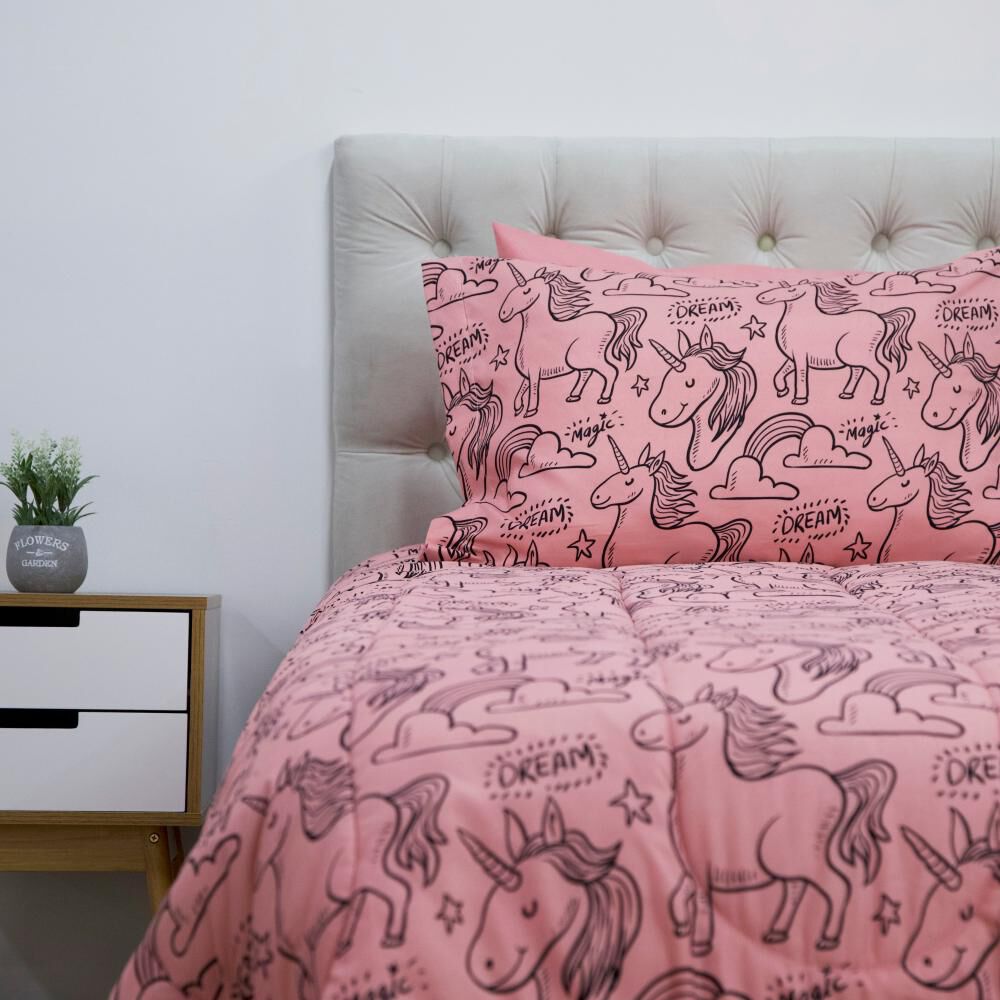 ▷ Set Plumon + Juego De Sábanas Casaideal Unicornio / 1.5 Plazas - Plumones  y Cubreplumones en 【Hites】