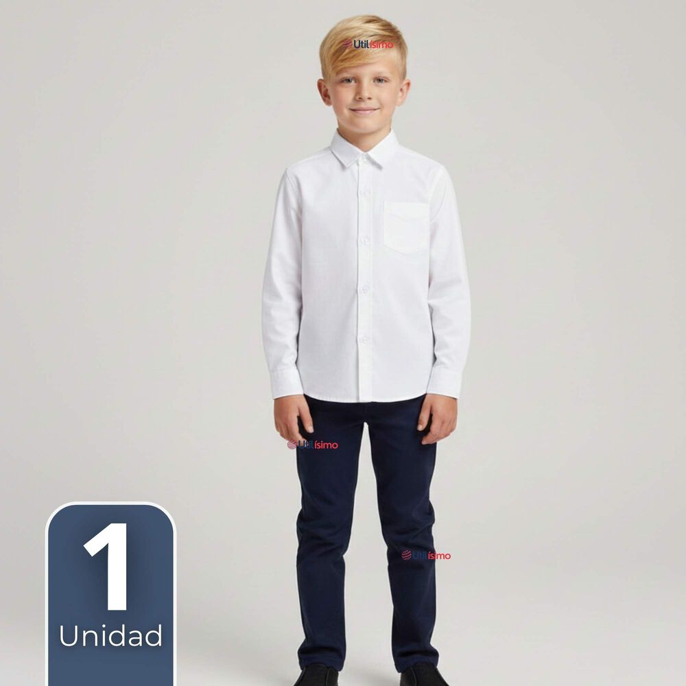 Camisa Escolar Blanca Manga Larga Colegio Para Ni&ntilde;os Y Juvenil image number 0.0