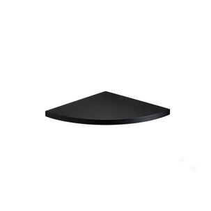 Repisa Flotante De Esquina Curva Minimalista Negra 25cm