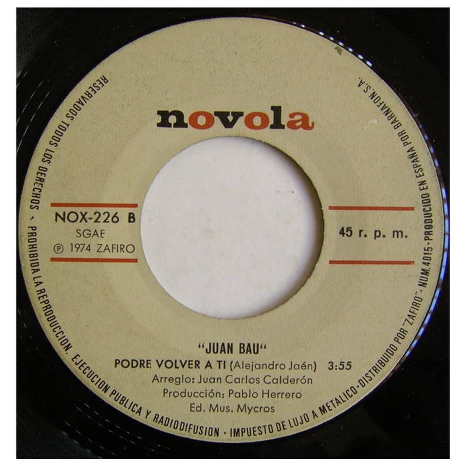Juan Bau - Penas | 7" Single Vinilo Usado image number 2.0