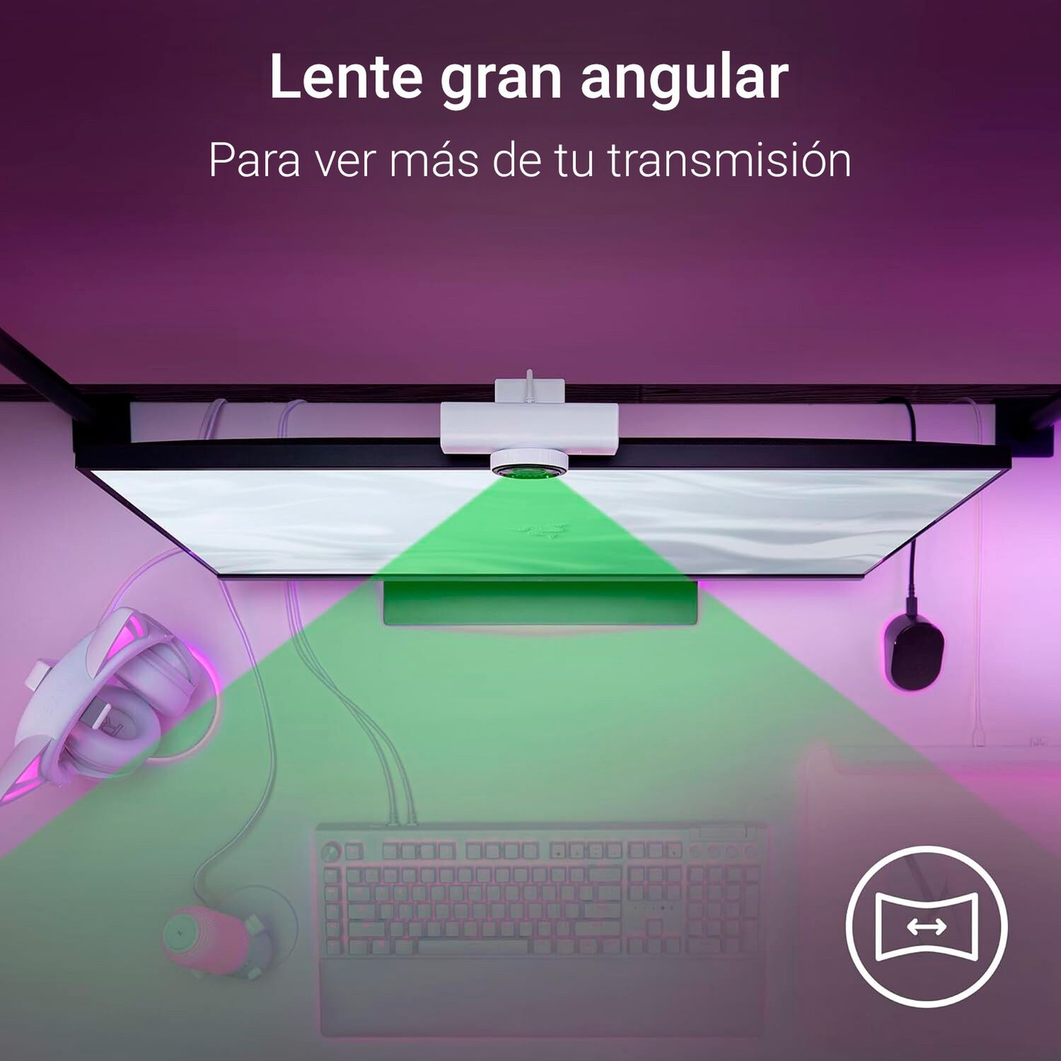 C&aacute;mara Web Gamer Razer Kiyo V2 X Webcam 1440p 60fps Blanca image number 5.0