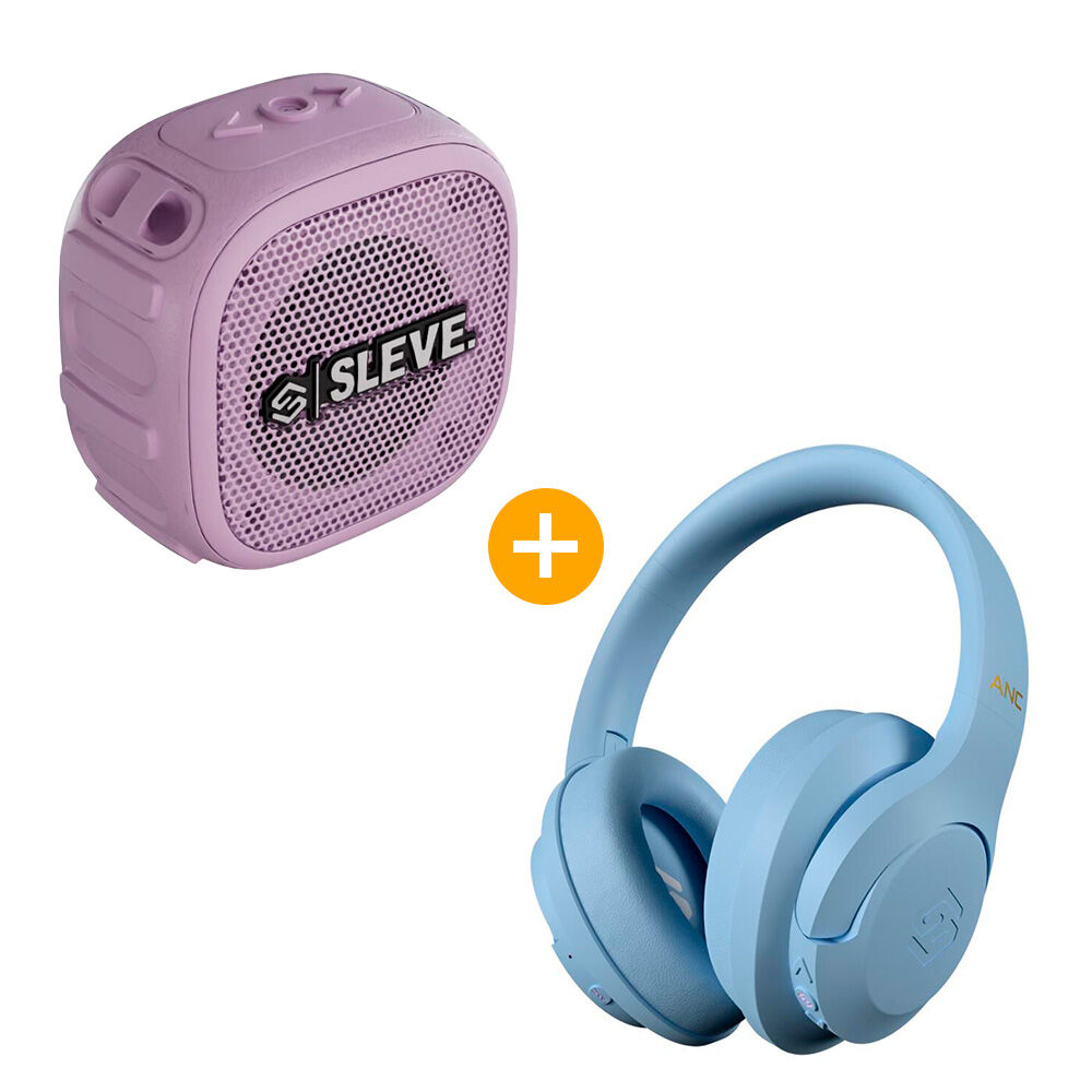 Aud&iacute;fonos Sleve Pulse ANC 2Gen Sky Blue + Parlante Bluetooth Sleve Boom Mini Violet Glow image number 0.0