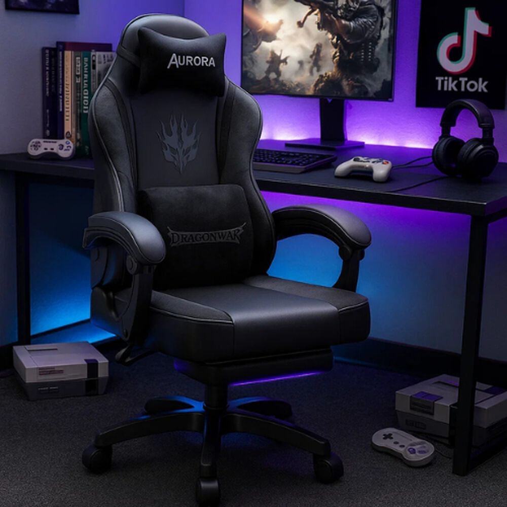 Silla Gamer Con Soporte Lumbar Reclinable 135 Y Reposapies image number 3.0