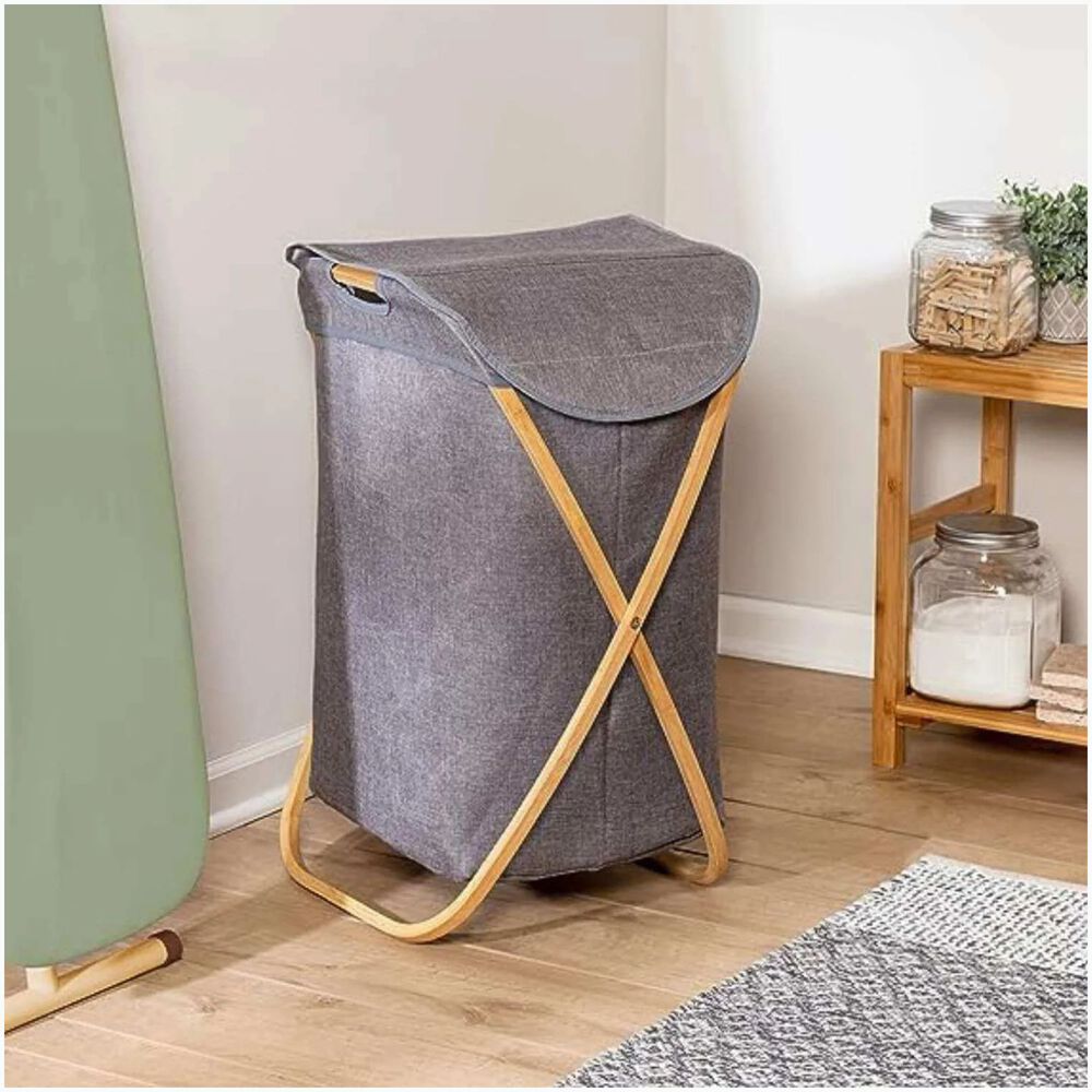 Cesta Almacenador De Ropa Sucia Lavanderia Multiuso Gris image number 2.0