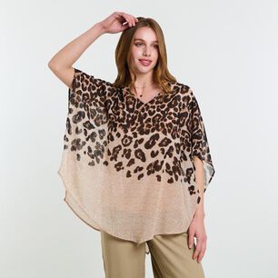 Blusa Print Tipo T&uacute;nica Manga Corta Cuello V Mujer Lesage