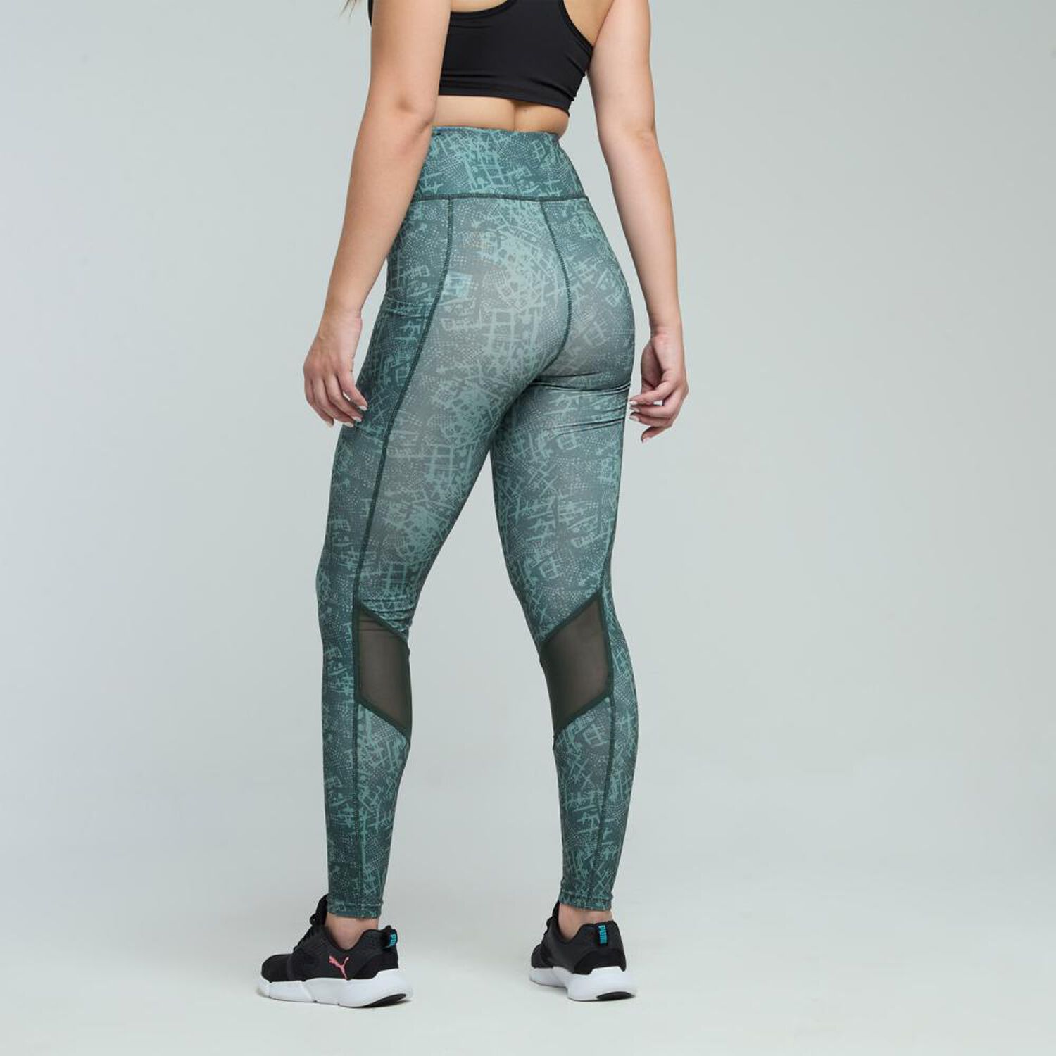 Calza Deportiva Lisa Tiro Alto Regular Mujer Wetland image number 3.0