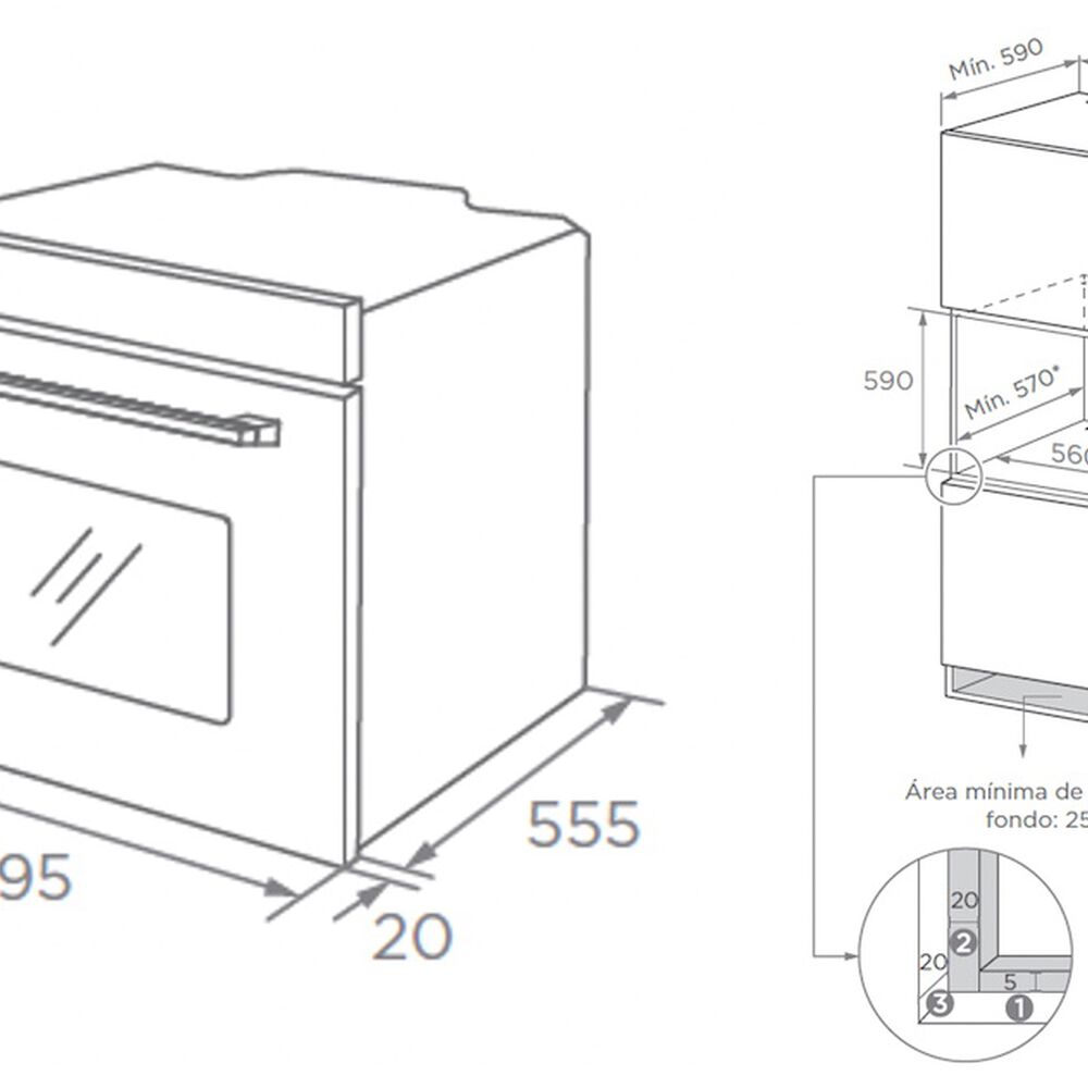 Horno Eléctrico Empotrable 65l Düne 65m40m1 image number 1.0
