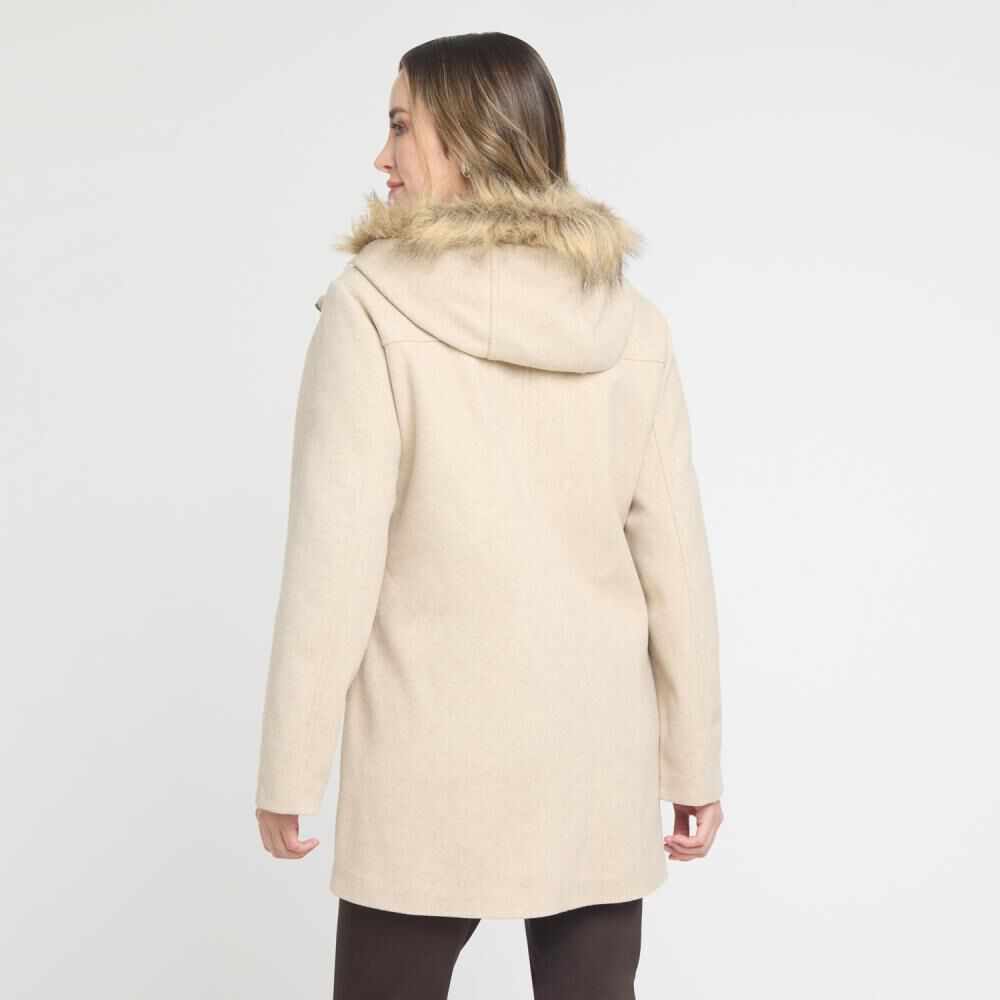 Abrigo Regular Cuello Alto Con Capucha Con Pelos Mujer Lesage image number 3.0