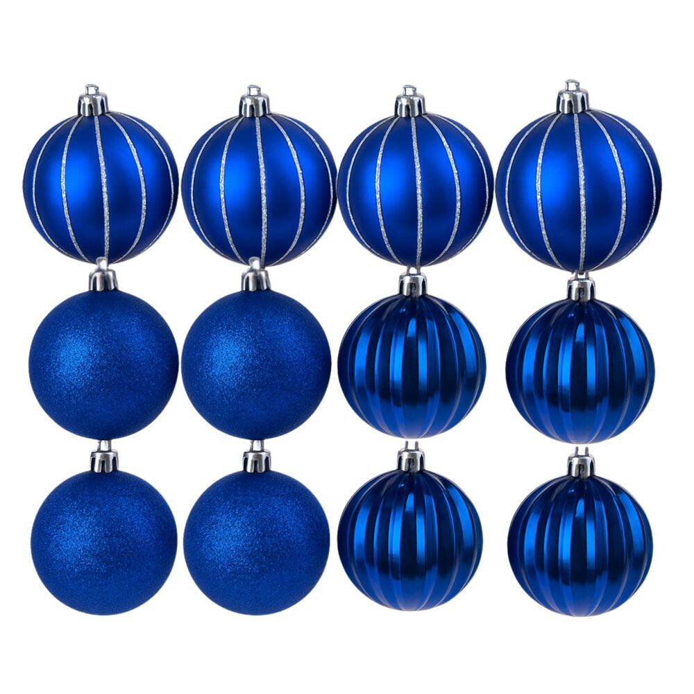 12 Bambalinas Esferas Navideñas Azul 6cm Decoracion Navidad image number 0.0