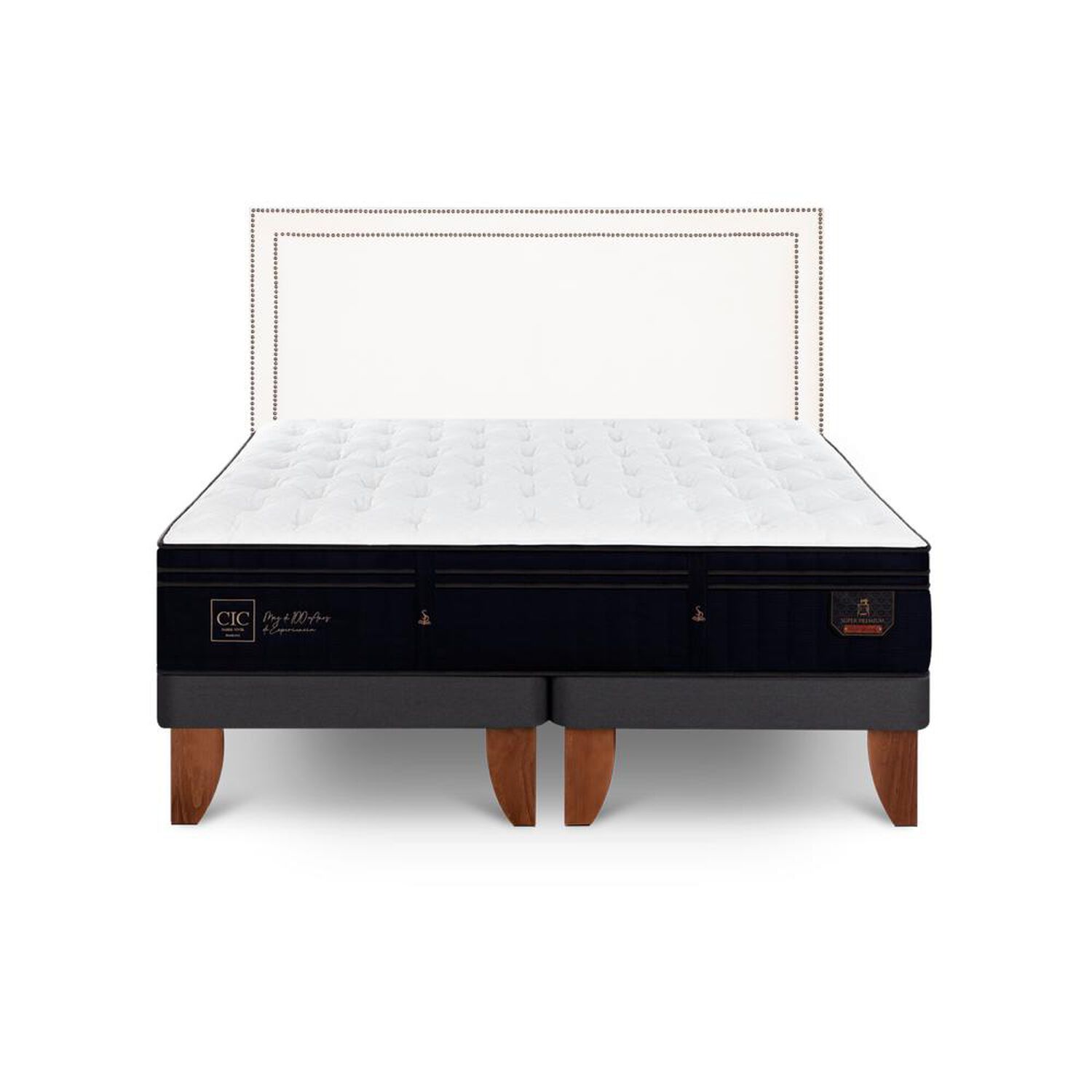 Cama Europea Cic Super Premium / 2 Plazas / Base Dividida + Respaldo image number 0.0