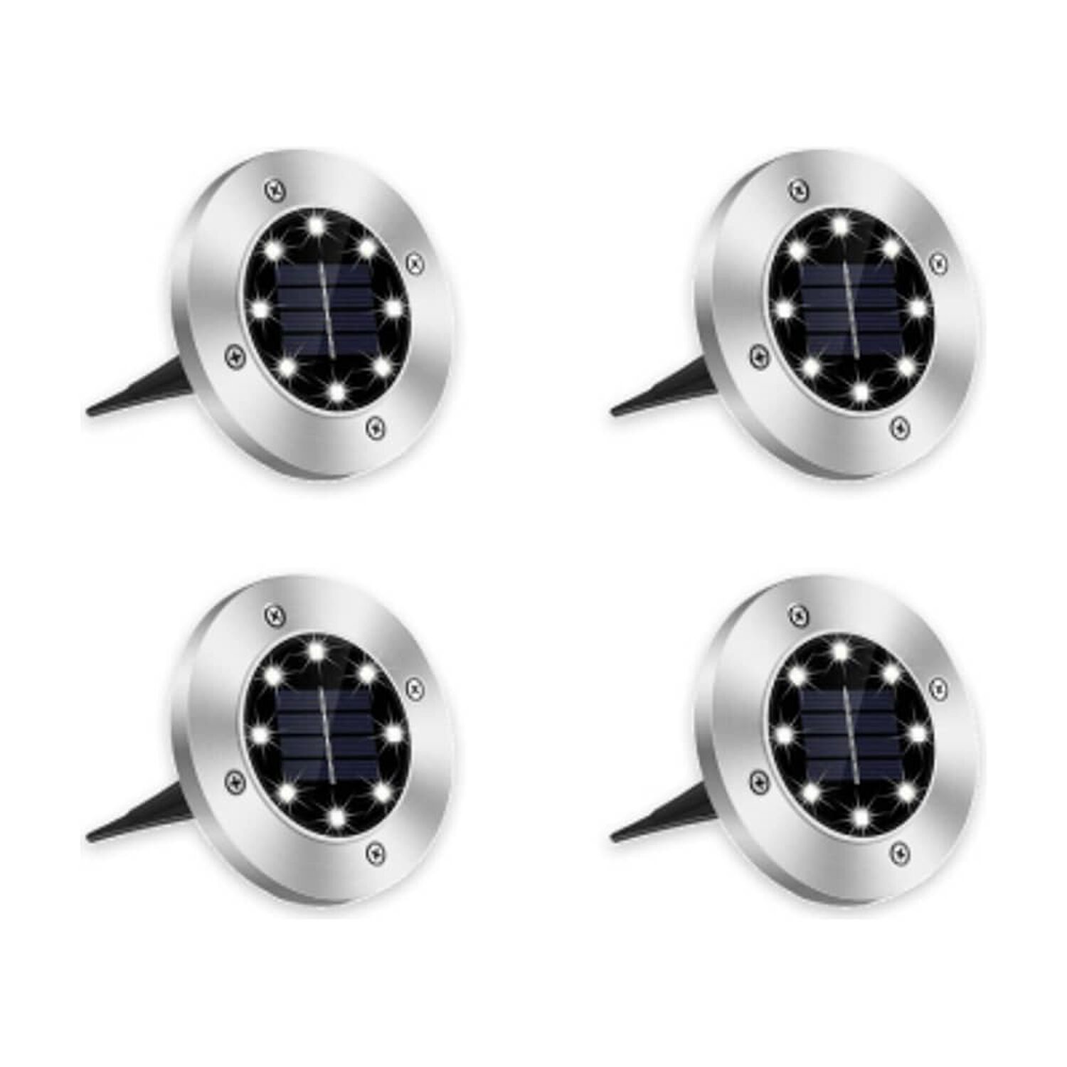 4 Luces Led De Piso Solar Contra Agua image number 0.0