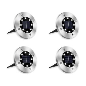 4 Luces Led De Piso Solar Contra Agua
