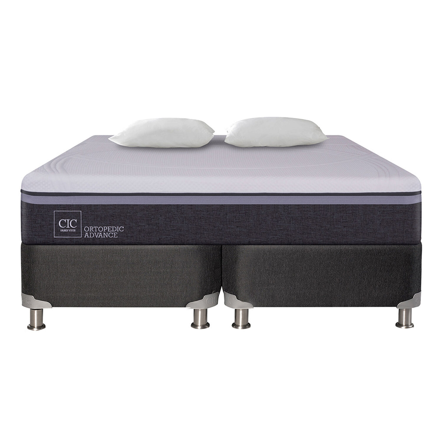 Box Spring Cic Ortopedic Advance / 2 Plazas / Base Dividida + Almohadas image number 1.0