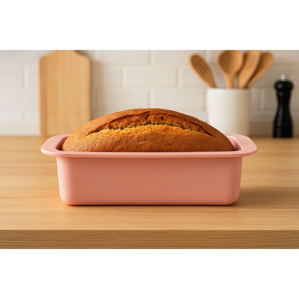 Molde De Silicona Queque Rectangular Rosado Para Hornear Pan image number 1.0