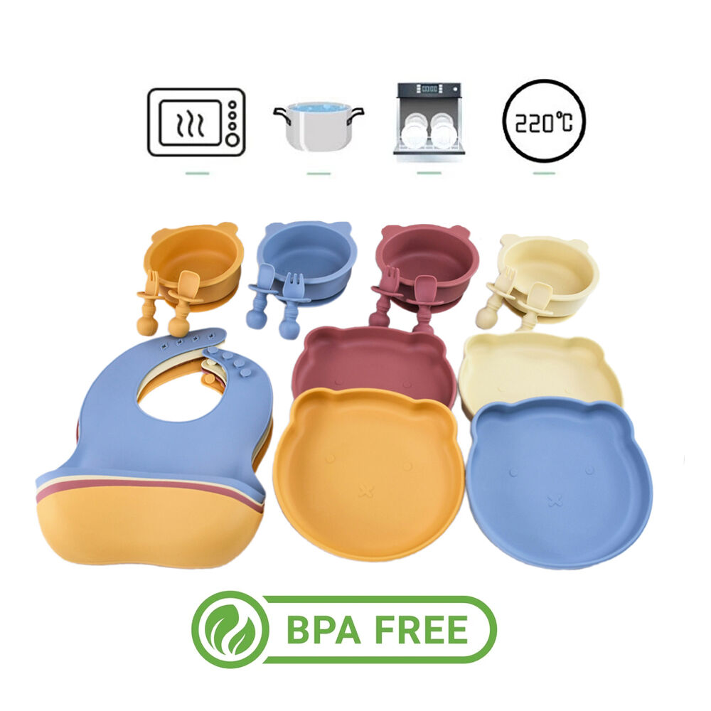 Set De Alimentación Silicona Platos Bebe 5 Piezas Celeste image number 3.0