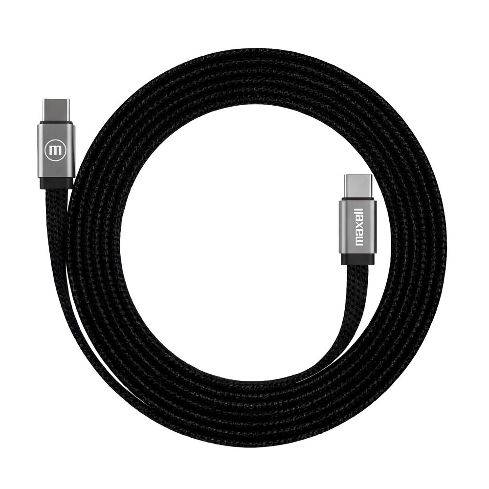 Cable Trenzado Magn&eacute;tico 100w Usb C A Usb C Maxell 2 Metros Carga R&aacute;pida Negro image number 3.0