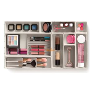 Organizador Maquillaje Cajón 12 Compartimentos Color Crema