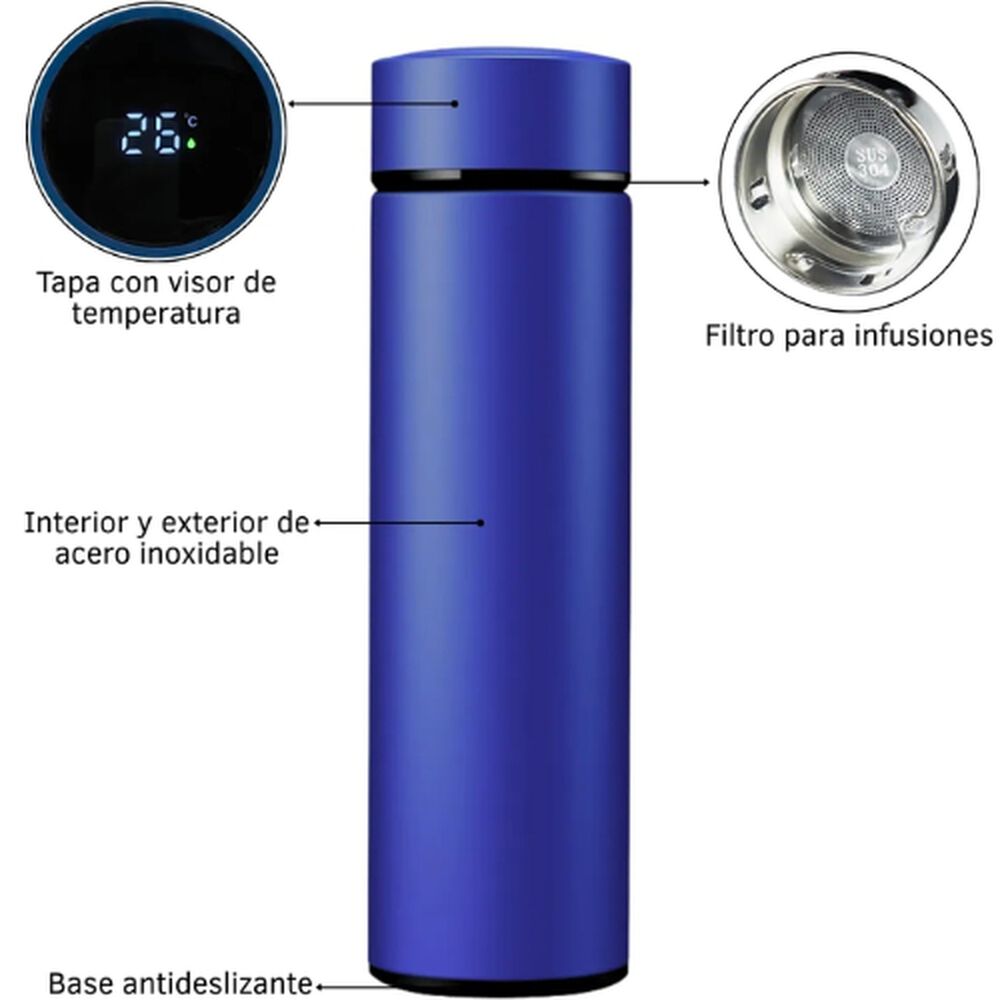 Botella Termo Inteligente Led Indicador Temperatura image number 5.0