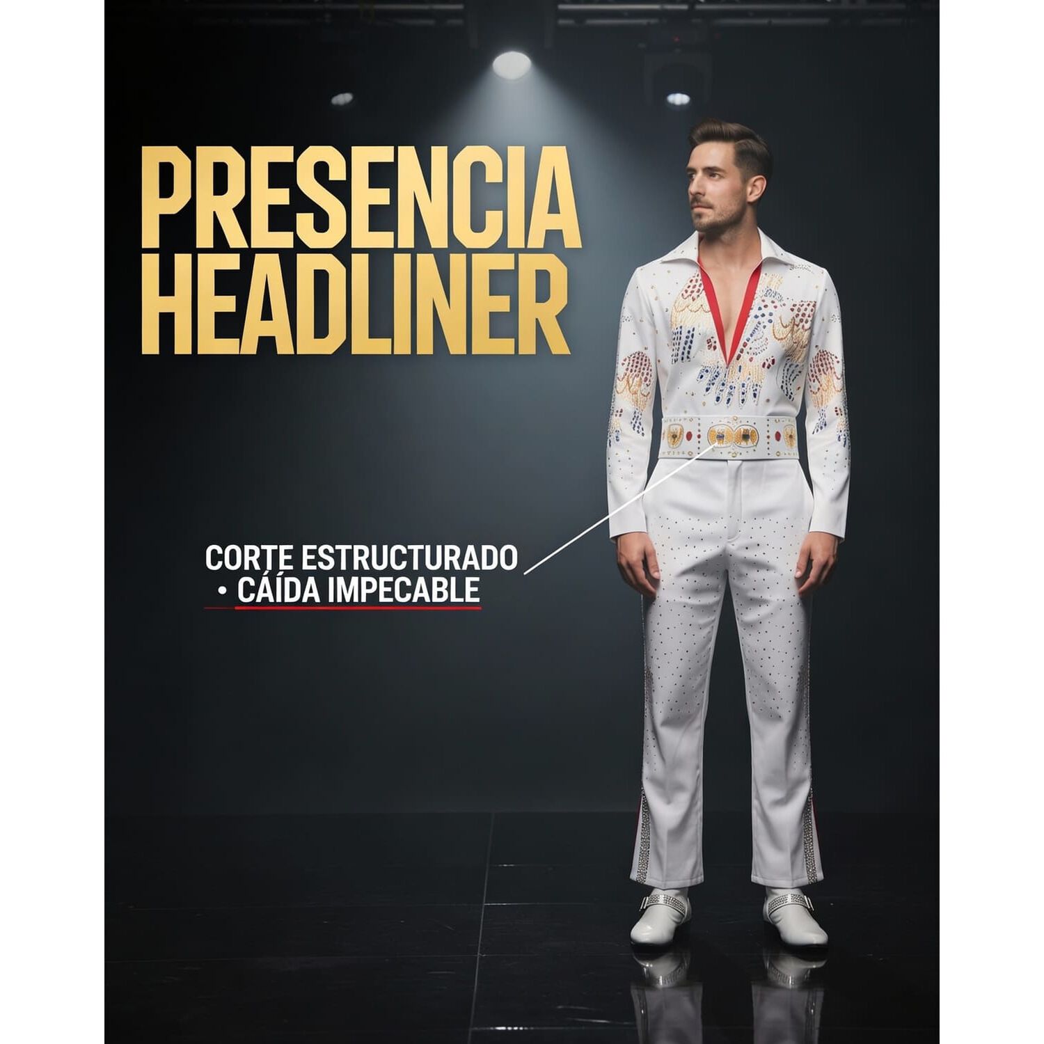 Disfraz Cosplay Elvis Presley Eagle Jumsuit image number 1.0