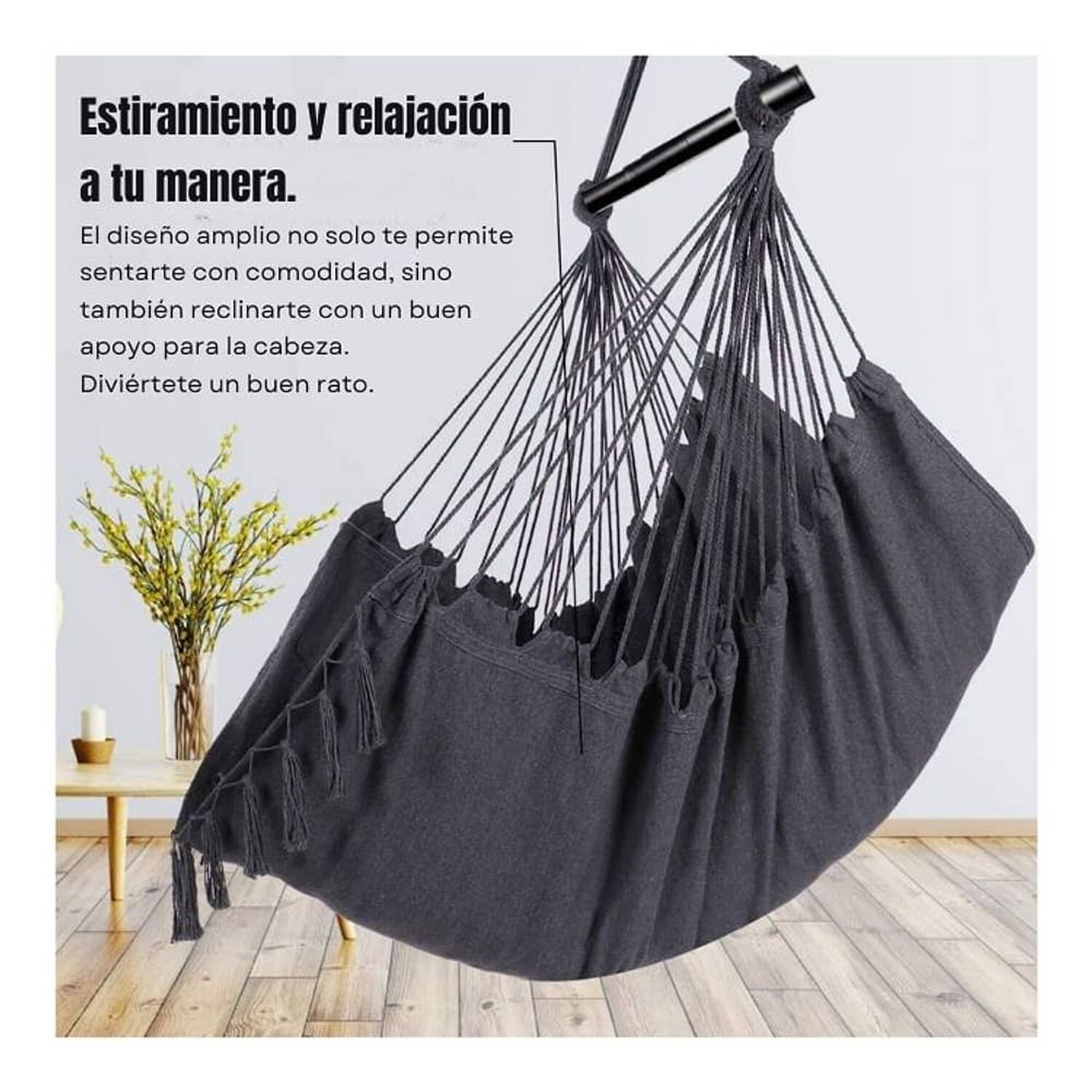 Silla Hamaca Colgante Elegante Estilo Boho Moderna image number 3.0