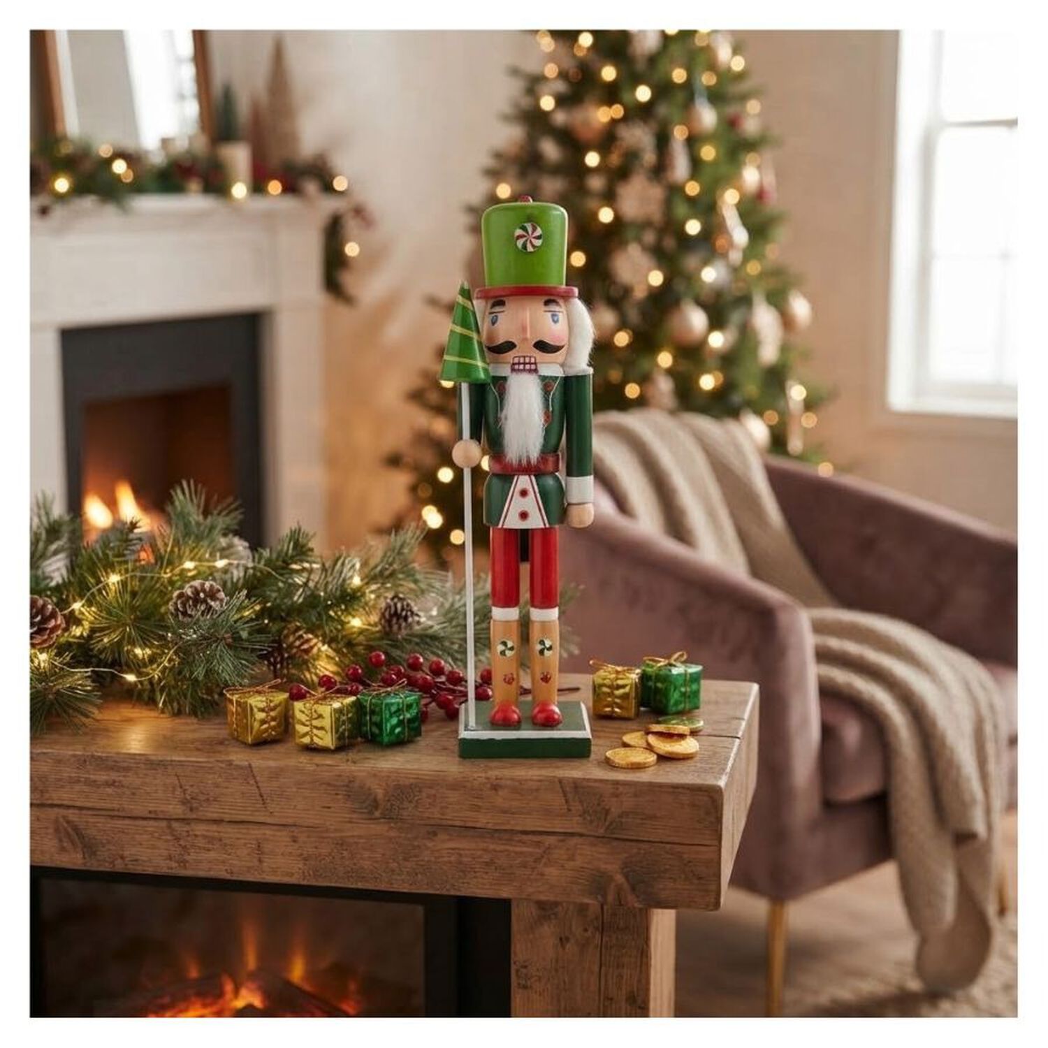 Cascanueces Navide&ntilde;o De Madera Decoraci&oacute;n 39cm image number 3.0