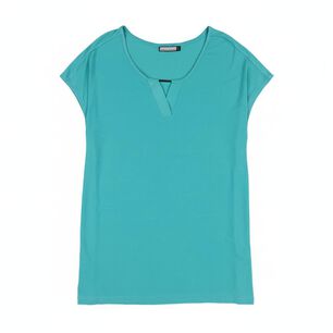 Polera Lisa Manga Corta Cuello V Mujer Lesage