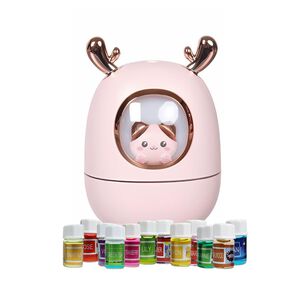 Pack Humidificador Nave Espacial Gato + 12 Esencias Aromaticas