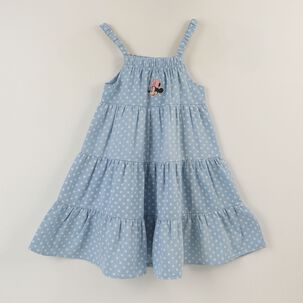Vestido Sin Manga Ni&ntilde;a Azul Print Minnie Disney