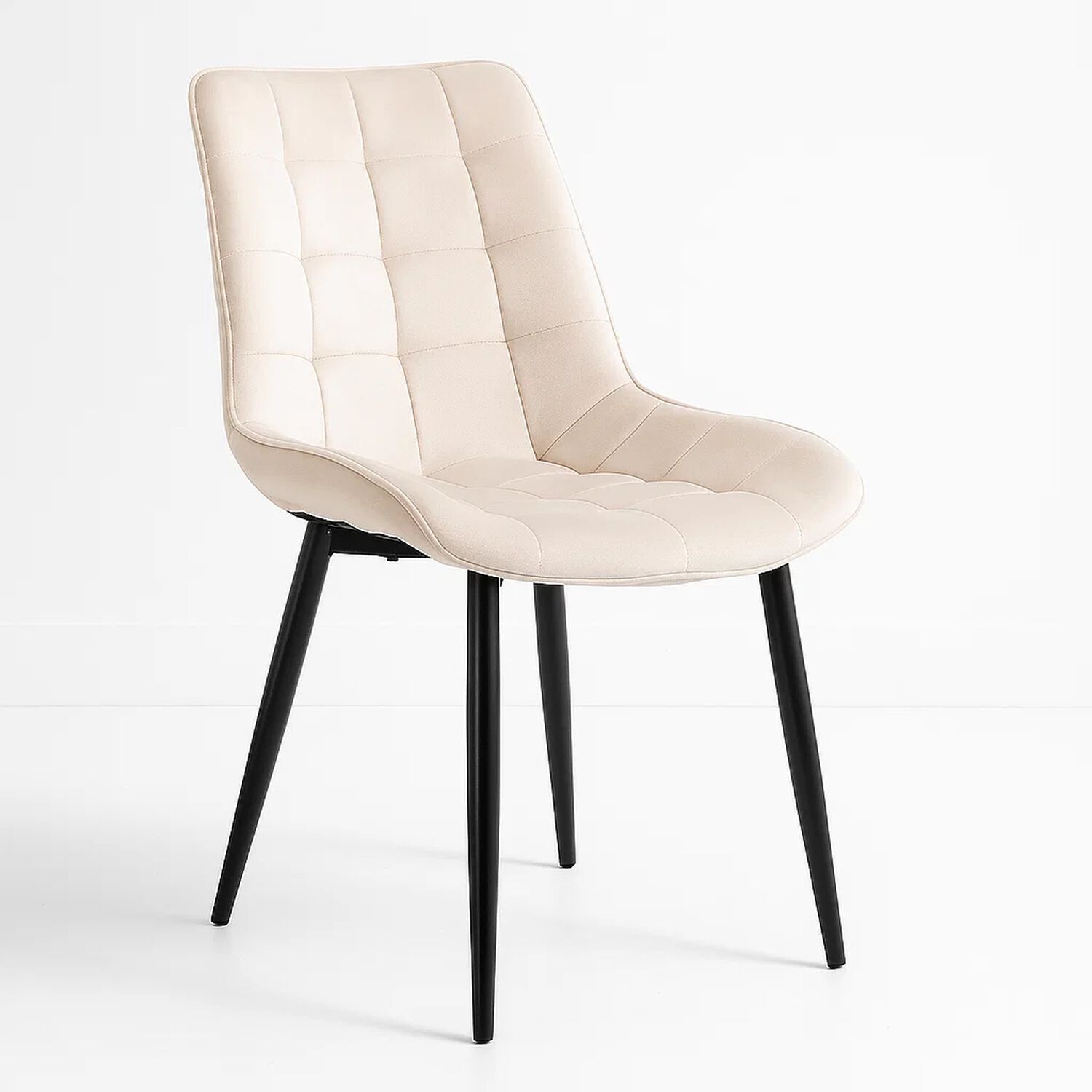 Silla De Comedor Macron Acolchada Terciopelo - Beige image number 0.0