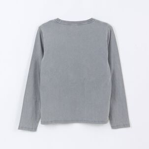 Polera Manga Larga Ni&ntilde;a Minnie Mouse Gris Disney