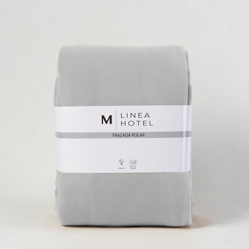 Frazada Polar Borde Satin Linea Hotel 2 Plazas Gris Cl image number 2.0