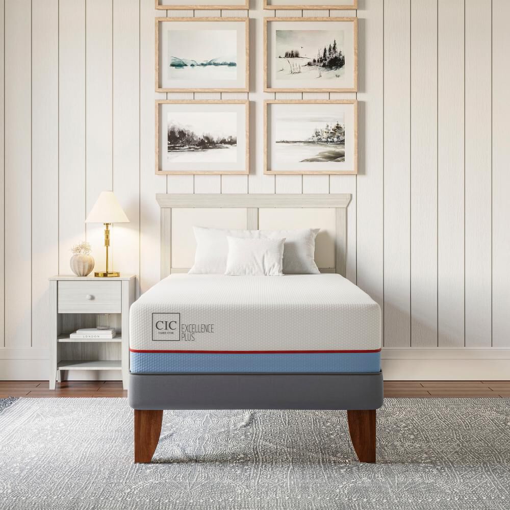 Cama Europea Cic Excellence Plus / 1.5 Plazas / Base Normal + Set De Maderas image number 7.0