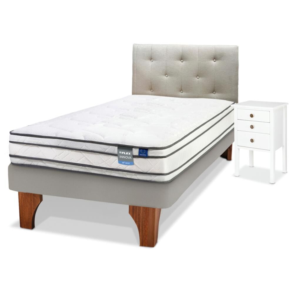 Cama Europea Flex Innova / 1.5 Plazas / Base Normal + Set De Maderas image number 1.0