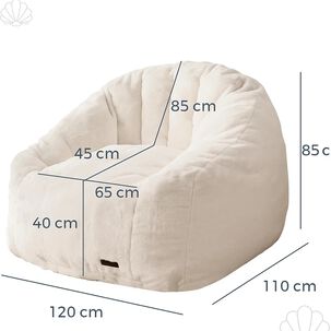 Sof&aacute; Puff 84x119cm Con Respaldo Espuma C&oacute;modo Acolchable