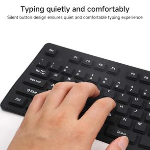 Teclado Flexible Para Viajes Compacto Espacio Reducido Portable Impermeable De Silicona