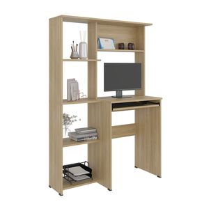 Escritorio Con Portateclado Y Biblioteca Incorporada 150x100x40 Cm