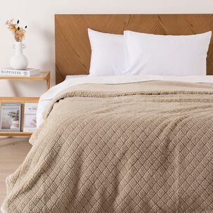 Frazada Jqd Sherpa Atlantic 2 Plazas Beige