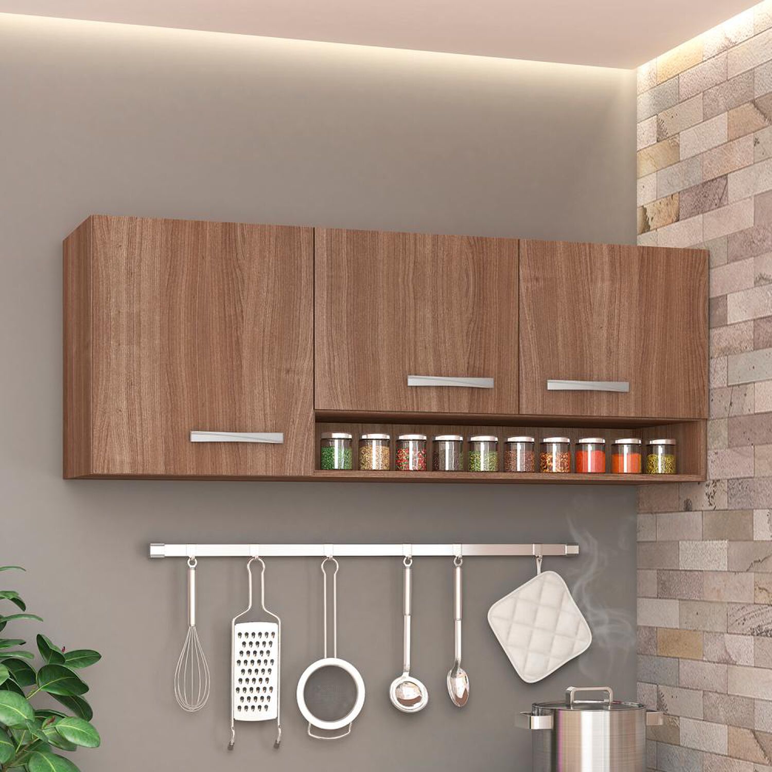 Mueble De Cocina Aereo Nido Vekkahome 120 Cm image number 0.0