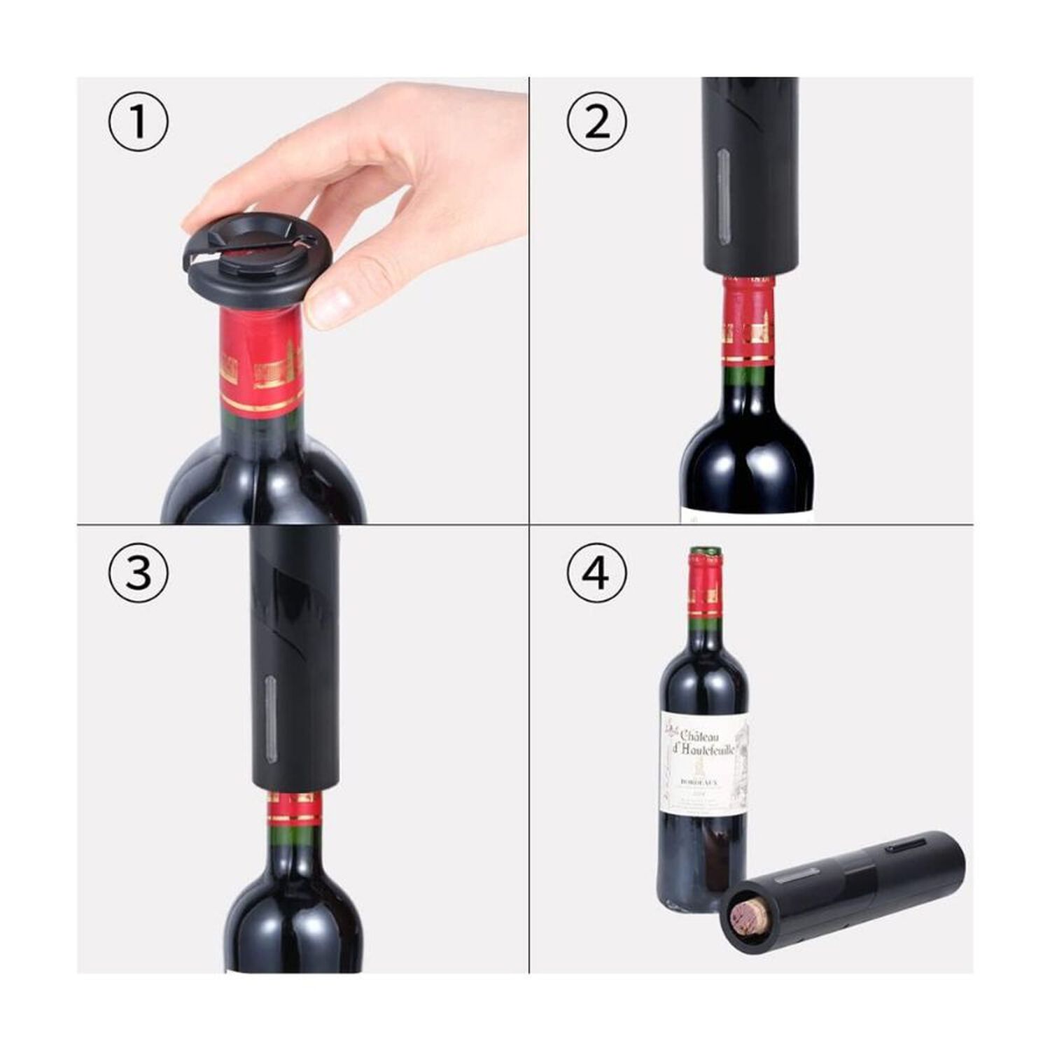 Destapador Sacacorchos Autom&aacute;tico Para Vino Recargable image number 3.0