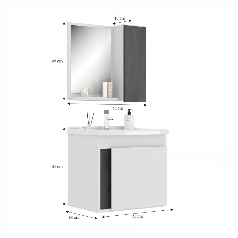 Mueble Baño Vanitorio+espejo Paris Caramelo Home Mobili image number 3.0