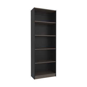 Estante Organizador De Libros Fm 180,6x62,8x29,9 Cm Negro Y Caf&eacute;