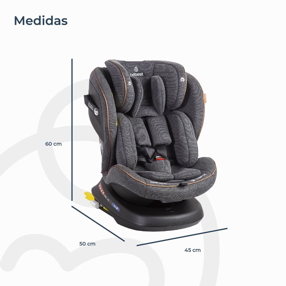 Silla De Auto Convertible Isofix Supra 360&ordm; Premium Gris image number 9.0