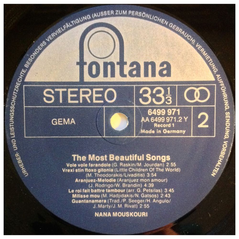 Nana Mouskuori - The Most Beautiful Songs (2lp) | Vinilo Usado image number 4.0