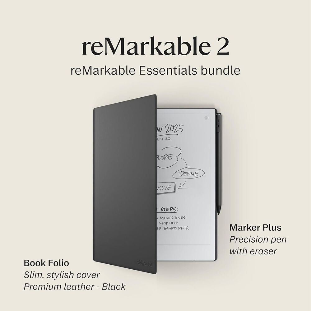 Kit Tableta Remarkable 2 + Marker Plus + Book Folio Negro image number 1.0