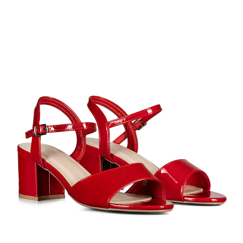 Sandalia Casual Taco Roja Mujer Weide Gh64 image number 7.0