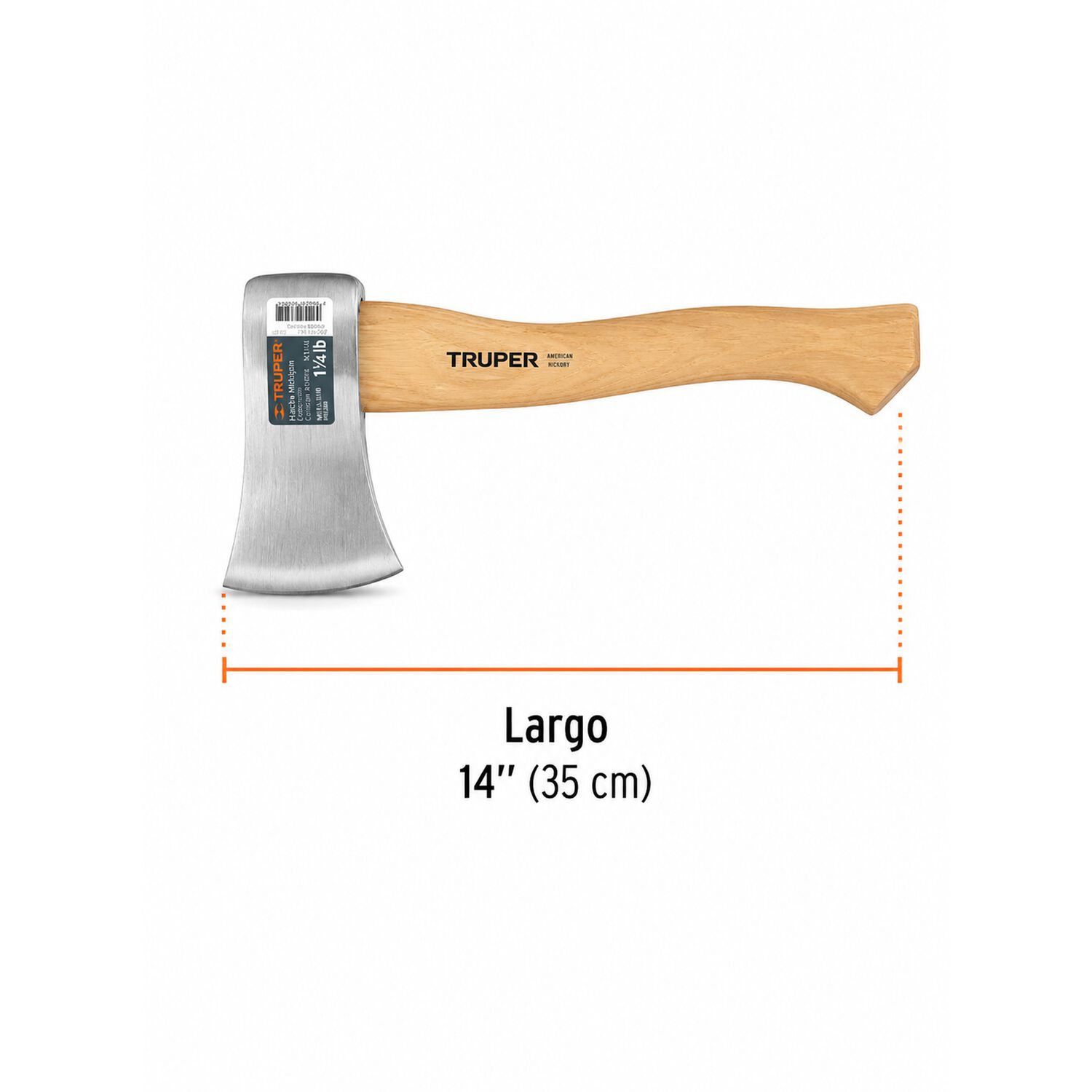 Hacha Cazador 1-1/4 Lb, Mango Hickory 14 , Truper image number 4.0