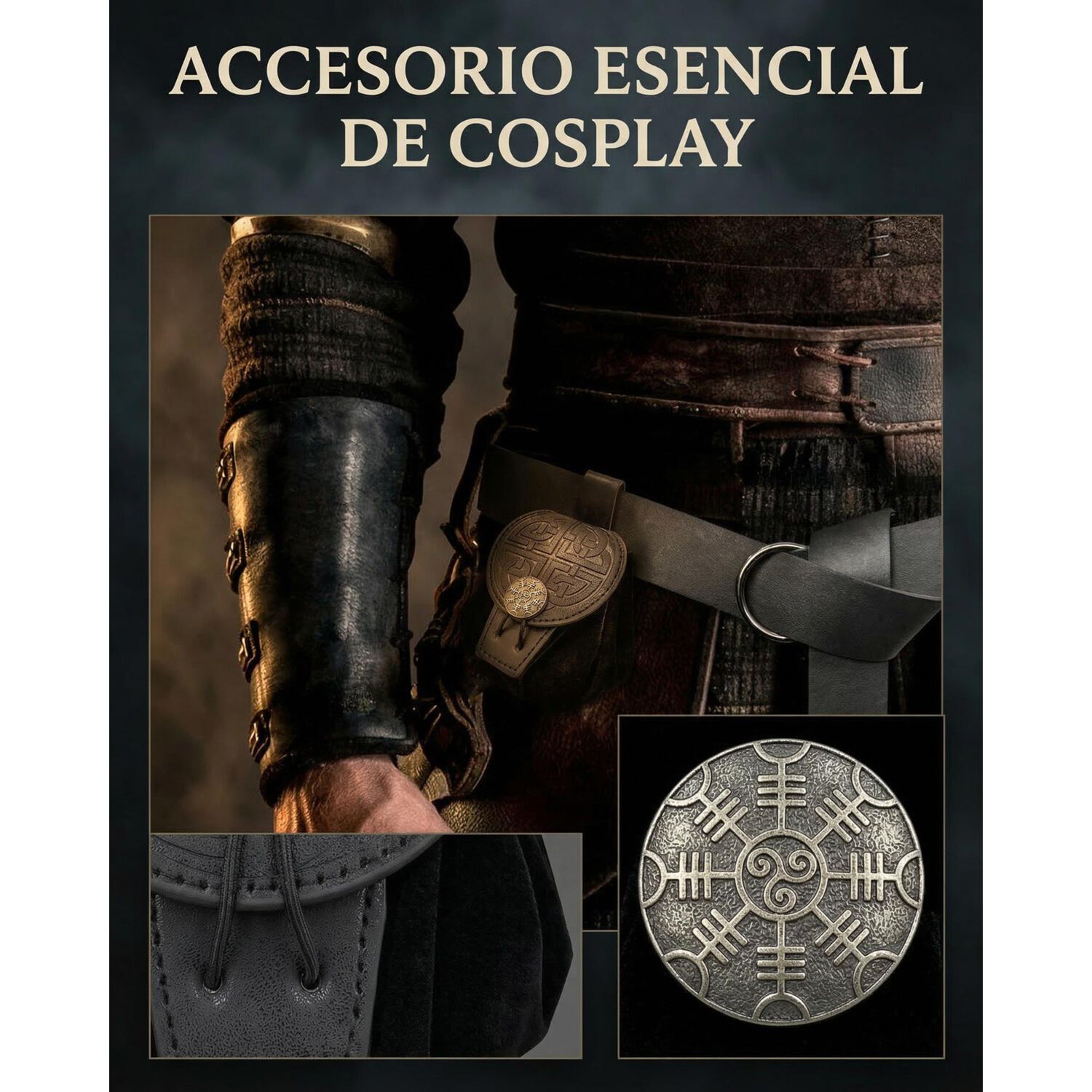 Bolso Medieval Para Cintur&oacute;n Con Broche N&oacute;rdico Vikingo image number 18.0