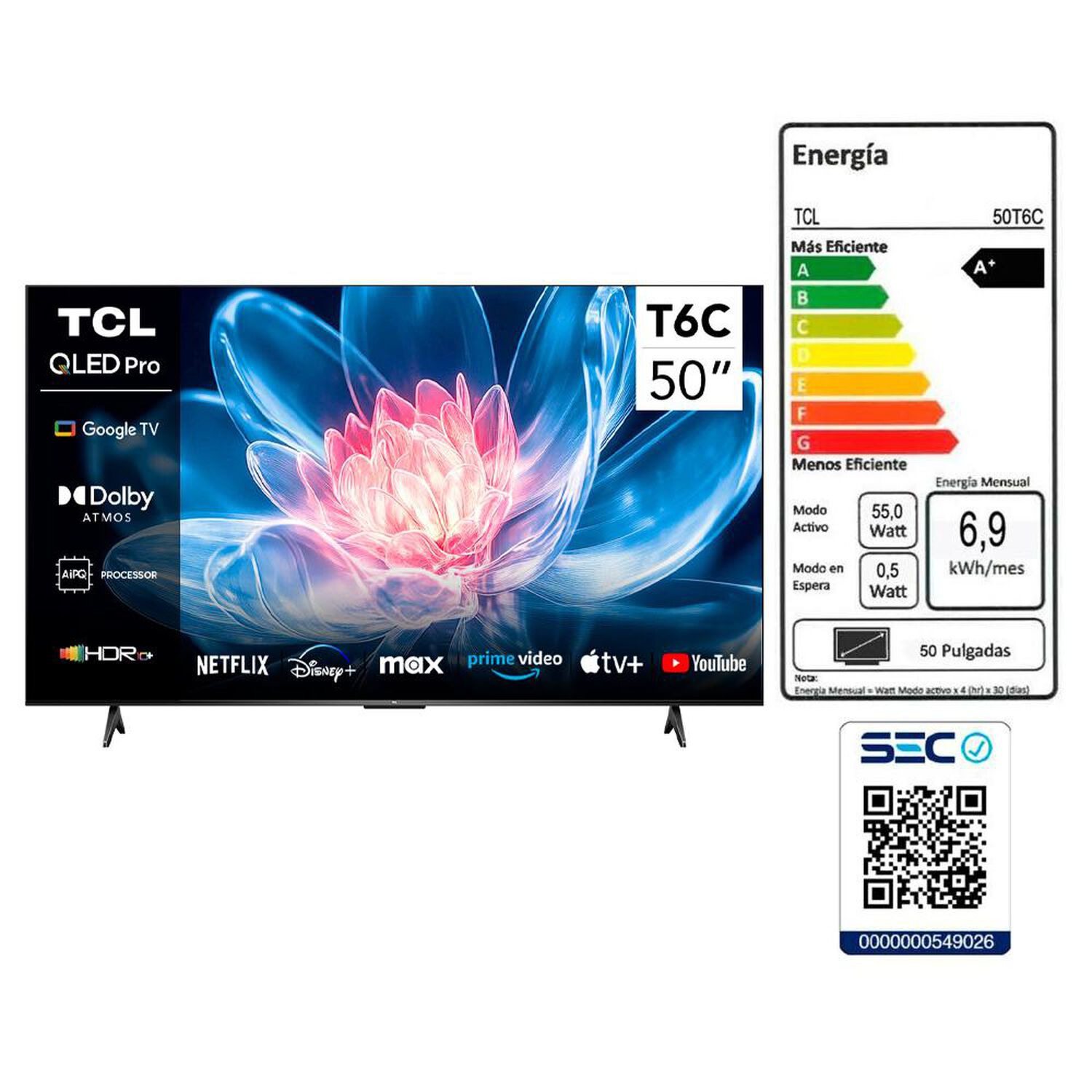 Qled 50" TCL 50T6C / Ultra HD 4K / Smart TV image number 11.0