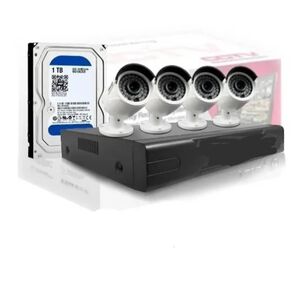 Kit Cctv 4 Camaras De Seguridad 2 Mp Ahd Con Disco Duro 1 Terabyte